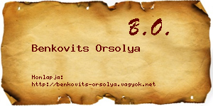 Benkovits Orsolya névjegykártya
