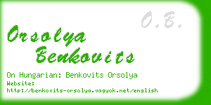 orsolya benkovits business card